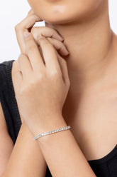 Silver-Plated Stretchable Zirconia (AD) Tennis Bracelet