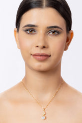 Gold Toned Butterfly and Pearl Necklace Chain