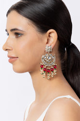 Kundan and Pink Stone Hanging Earring