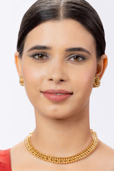 18k gold plated Maharashtrian Moti Dori Gold Necklace set