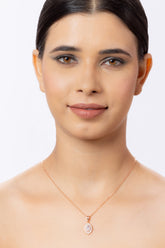 Rose Gold Leaf Shaped Pendant Necklace