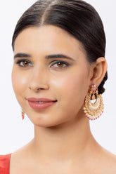 Maroon Golden Chandbalis Earrings