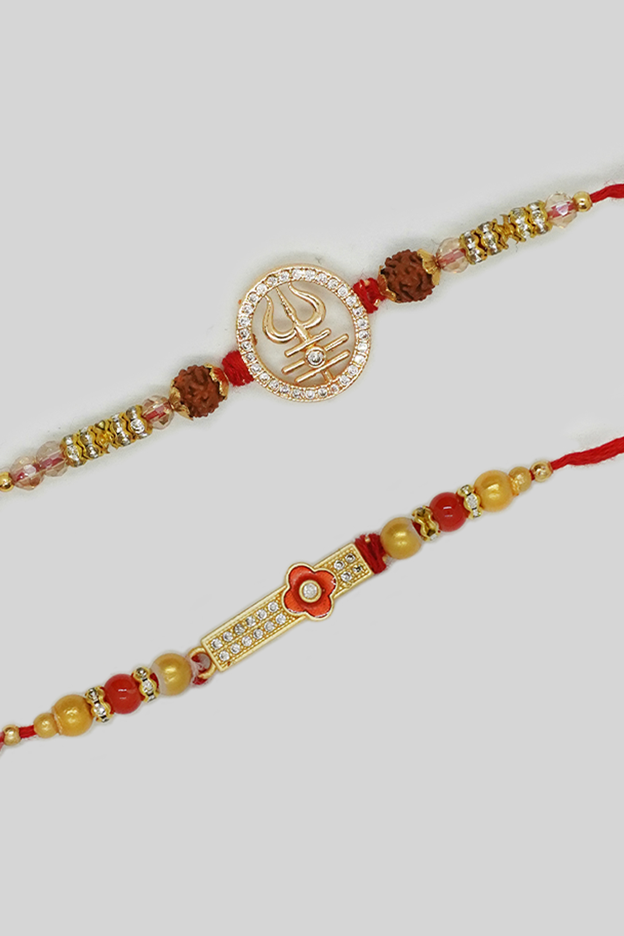 Gold Plated CZ Combo Design Rakhi