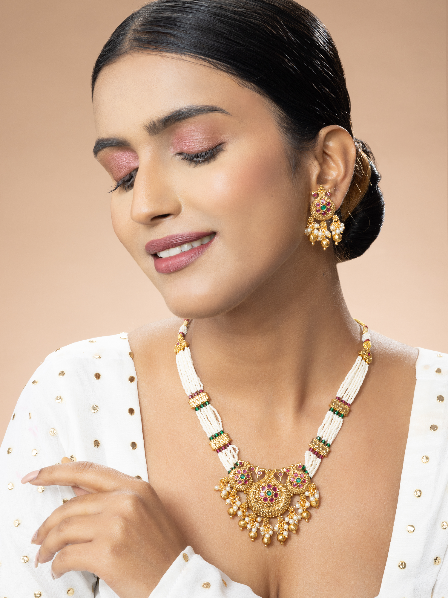 24K Gold Plated Necklace and Earrings Set