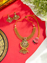 24K Gold Plated Antique Meenakari Necklace and Earrings Set