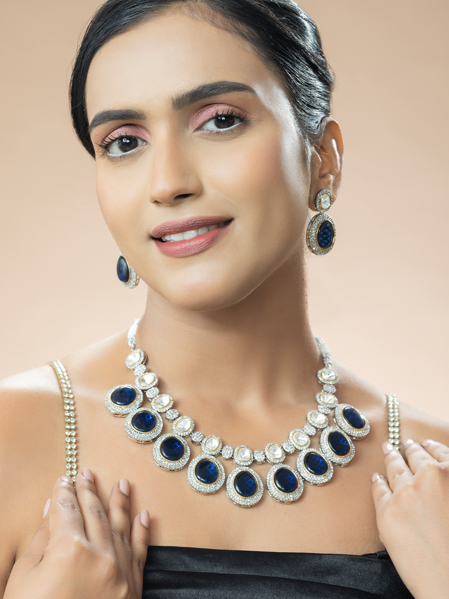 Blue Necklace And Earring Set