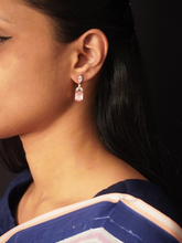 Gold Plated White and Pink Zircon Stone Earrings