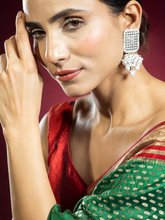 Traditional White Pearl and Kundan Earrings