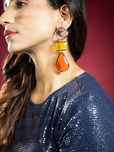 Gold Plated Multi-Colored Stone Earrings