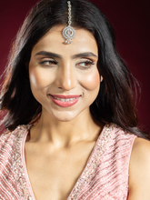 Rhodium Plated White American Diamond Maang-Teeka