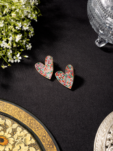 Heart-Shaped Multicolour Stone Earrings