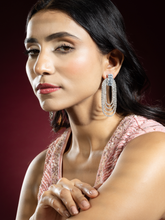 White CZ Stone Gleaming Circles Earrings