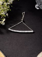 Rhodium Plated White American Diamond Tennis Bracelet