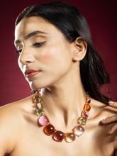 Gold-plated Multi-Colour Translucent Stone Necklace