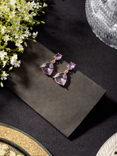 Gold-Plated Purple Stone Earrings