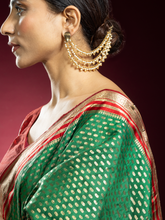 24K Gold-Plated Pearls and Petal Triple Layer Ear Chain