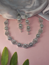 White American Diamond Necklace Set With Earrings