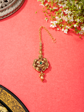 24K Gold-Plated Ruby and Emerald Maang -Teeka