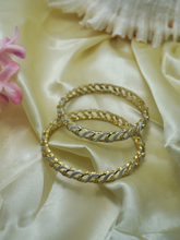 Gold Plated White American Diamond Floral Bangles