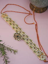 Gold-Plated White Kundan and Faux Pearls Studded Head Matha Patti