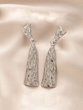 Chic Silver-Plated Tie and Knot Earrings