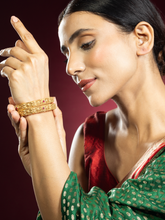 24K Gold Plated Ruby Kada (Set of 2)