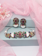 Classy Black Polish Multi-Color Kundan Choker Set