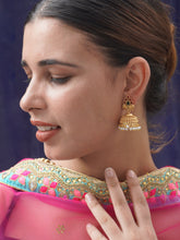 Royal Gold Plated Emerald Ruby and Pearl Jhumki