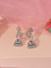 Floral American Diamond Sky Blue Zircon Earring