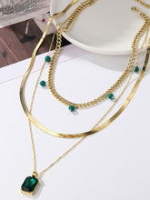 Fancy Multi-Layer Emerald Green Chain Necklace