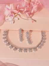 Silver Rhodium Plated American Diamond CZ Jewelry Set