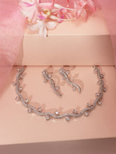 Classy White American Diamond Necklace Earring Set