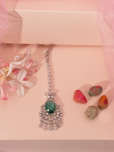 Silver Polish White and Green Designer Mangtikka