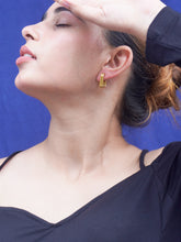 Elegant Demi-Fine Gold-Plated Square Shaped Earrings