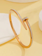Demi-Fine Gold-Plated Bracelet with Zircon Accents and Secure Magnet Lock