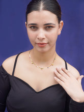 Demi-Fine Gold-Plated Multi Colour Crystal Necklace Chain