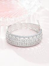 Openable Party Wear AD Silver Rhodium Polish Bracelet