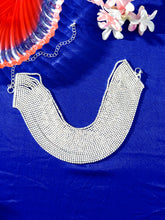 Multi-Layer Choker Necklace with Zircon and White Stones