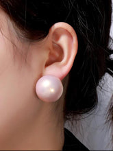 Big Size Pearl Peach Stud Earrings