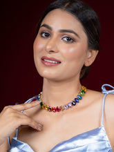 Gold-Plated Multi-Color Fancy Necklace