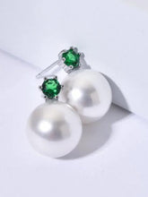 Silver-Plated White Pearl Stud Earrings