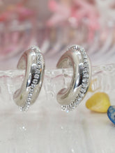 Zircon Demi-Fine Studded Curve Semi-Hoop Earrings