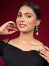 Gold-Plated Multi-Color Pearl Dangler Earrings