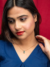 Elegant 24K Gold Plated Sea Blue Stone Pendant