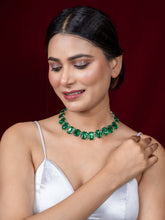 Emerald Green Silver Plated Necklace for Summer Elegance