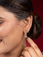 Yellow Rhodium-Polished Earrings with American Diamonds