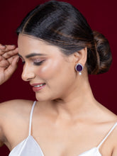 American Diamond Zircon and Purple Pearl Earrings