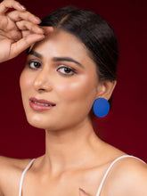 Blue Big Stud Fancy Earrings