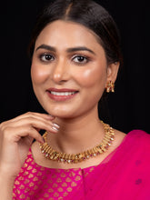 24k Gold Plated Kundan Pink and Emerald Choker Jewelry Set