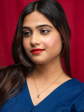 24K Gold Plated White AD and Yellow Sapphire Stone Pendant